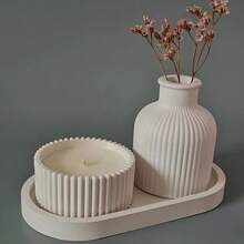 3pcs Silicone Mold Kit For Candle Holders, Oval Trays, And Planters, Multipurpose DIY Craft Set For Epoxy Resin, Concrete, Plaster - Ideal For Home Decor And Jewelry Display
