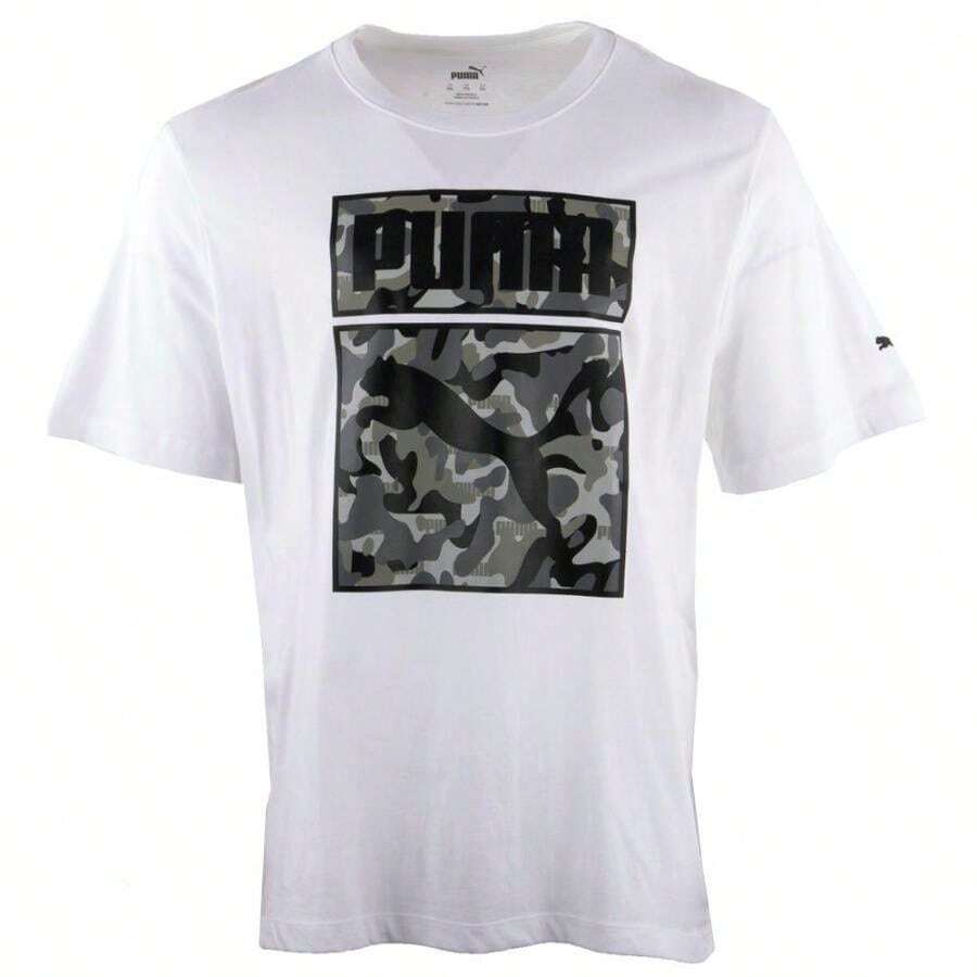 One Shot Camo Crew Neck Short Sleeve T-Shirt (BT) - White - View 1