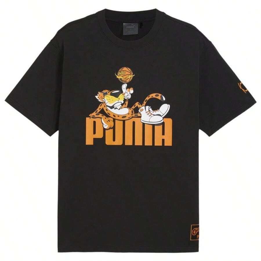Puma Hoops X  T-Shirt - Men's - Puma Black/Orange - View 1
