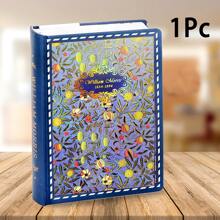 1pc,A5, Morris Art Hardcover Vintage Note Pads-256pages,Hand-Drawn Coloring Pages, Classic Design Color Pages Thick Book,Laser Foil Stamped Diary, Sticky Notes, Perfect Gift,Travel Diary,Back To School - Multicolor - View 15