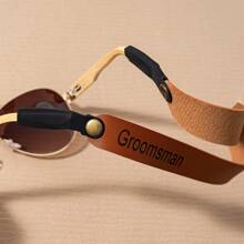 Personalized Strap For Sunglasses, Custom Name Sunglass Strap, Sunglass Retainer, PU Leather Eyewear Retainer, Groomsman Gift, Dad Gifts