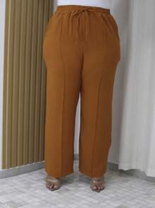 Duna Plus Size Trousers - 淺焦糖 - 查看 2