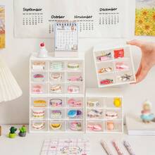1 pièce Organisateur de bureau en plastique avec 9/6 mini tiroirs, boîte à outils pour enseignants, boîte de rangement pour fournitures de bureau, bac de finition pour petits articles et sundries, rangement pour épingles à cheveux/autocollants/accessoires faits main, boîtes de rangement et organisateurs