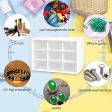 1 pièce Organisateur de bureau en plastique avec 9/6 mini tiroirs, boîte à outils pour enseignants, boîte de rangement pour fournitures de bureau, bac de finition pour petits articles et sundries, rangement pour épingles à cheveux/autocollants/accessoires faits main, boîtes de rangement et organisateurs