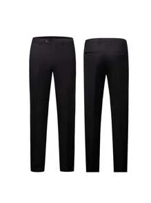 Traje de esmoquin para hombre - Conjunto de 2 piezas de ajuste regular que comprende chaqueta blazer con estampado floral, chaleco y pantalones para bodas y bailes de graduación (Dorado+Negro) - Negro - Ver 4