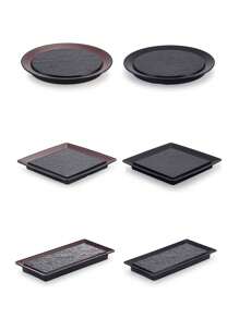 1 Đĩa ăn tối thanh lịch, hình dạng cổ điển, chất liệu Melamine, chắc chắn, họa tiết đá, viền sọc vàng sẫm, an toàn khi rửa bằng máy rửa chén, có thể tái sử dụng, đồ dùng trên bàn ăn sáng tạo, thích hợp cho ẩm thực Nhật Bản, khay đựng cá hồi, khay đựng sushi, khay đựng bít tết, đồ nguội, khay đa năng, thích hợp cho gia đình, nhà hàng, tụ họp, tiệc tùng, quà tặng Giáng sinh - nhiều màu - Xem 4