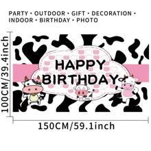 1 pieza Fondo de fotografía con diseño de vaca de dibujos animados para granja, tela de poliéster con manchas de vaca, pancarta para fiesta de 59.1*39.4/82.7*59.1/90.6*70.9 pulgadas, fondo para fotografía de recién nacidos, interior y exterior, Día de San Valentín - Multicolor - Ver 15