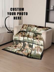 1 Peça Manta de Fleece Personalizada com Foto, Manta com Foto Personalizada de Família, Animal de Estimação, Casal, Dia das Mães, Dia dos Pais, Manta Comemorativa, Manta Engraçada e Novidade, Manta Aconchegante para Casa, Escritório, Viagens, Durável, Respirável, Leve, Lavável, Fofa, Amor, Quente, Aconchegante, Macia, Confortável, Simples, Personalizada, Única, Ele, Ela, Namorado, Namorada, Pai, Mãe, Família, Amigos, para Aniversários, para Inauguração da Casa, Cama, Carro, Quarto, Sala de Chá, Sala de Estar, Sofá