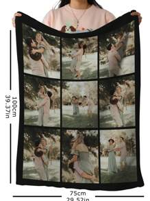 1 Peça Manta de Fleece Personalizada com Foto, Manta com Foto Personalizada de Família, Animal de Estimação, Casal, Dia das Mães, Dia dos Pais, Manta Comemorativa, Manta Engraçada e Novidade, Manta Aconchegante para Casa, Escritório, Viagens, Durável, Respirável, Leve, Lavável, Fofa, Amor, Quente, Aconchegante, Macia, Confortável, Simples, Personalizada, Única, Ele, Ela, Namorado, Namorada, Pai, Mãe, Família, Amigos, para Aniversários, para Inauguração da Casa, Cama, Carro, Quarto, Sala de Chá, Sala de Estar, Sofá