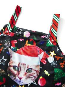 Womens Long Jumpsuit Overalls Casual Sleeveless 3D Print Baggy Romper Pants Holiday Costume - 混合色 - 查看 4