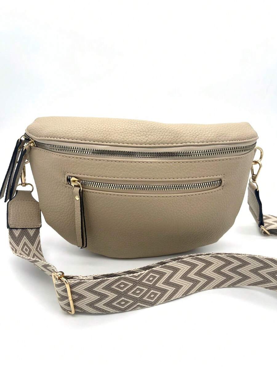 Women's Casual Waist Bag, Retro PU Fanny Pack, Outdoor Multi-Pocket Travel Chest Pack