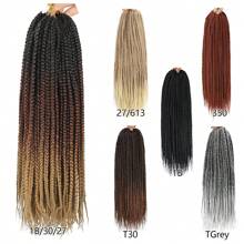 Crochet Box Braids Hair Pre Looped Goddess Box Braids Crochet Braiding Hair 3 Packs Crochet Box Braids 3x Box Braids Crochet Hair 18/24inch - Multicolor - View 6
