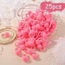 bilicaca 25 件/包 彩色蓬松绒球发带，适合女孩，可爱弹性发饰，适合幼儿女孩，情人节礼物 - 彩色 - 查看 7