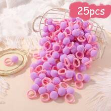 bilicaca 25 件/包 彩色蓬松绒球发带，适合女孩，可爱弹性发饰，适合幼儿女孩，情人节礼物 - 彩色 - 查看 5