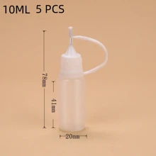 1pc/5pcs 10ml/100ml Empty Dropper Bottles With Black Caps, DIY Quilling Tools, Liquid Dropper Containers, Silicone Rings - Clear - View 11