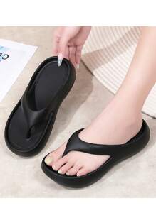 Flip Flops For Women,Slippers Non-Slip Ultralight Thick Bottom Flip Flops Soft Bottom EVA Sandal Slippers - Black - View 2