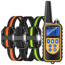 Dog Training Collar, Waterproof Dog Shock Collar With Remote Range 2600ft, 3 Training Modes, Beep, Shock, Vibration, Rechargeable Electric Shock Collar For Small Medium Large Dogs,The Remote Control And Collar Are Both Equipped With LED Lights, Which Can Control The Training Collars Of 1 Dog, 2 Dogs, And 3 Dogs