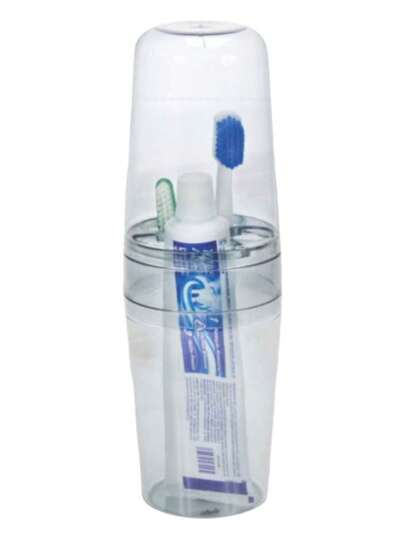 PORTA ESCOVA DENTAL ACRÍLICO PARA ESCOVA E PASTA DE DENTE