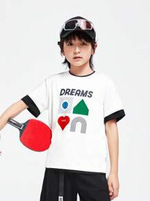 Annil Tween Girls Short - Sleeve T-Shirts Wrinkle - Resistant, Casual, Loose And Elastic With Print.