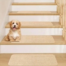 7/15pcs 19*45cm Rectangular Non-Slip Stair Treads, Plain, Self-Adhesive Anti-Slip Stair Mats, Suitable For Wooden Steps - 22x70cm Indoor Peel And Stick Carpet, Durable Stair Pads, Suitable For Elderly, Pets And Families, Relieve Foot Pressure - Multicolor - View 4