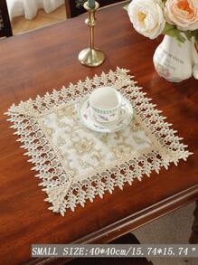 1pc 100% Polyester Lace Trim Embroidered Party/Wedding Table Runner - Multicolor - View 5