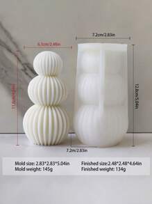 Folding Paper Fan Stackable Mold For Handmade DIY Candles And Candle Holders, Simple Home Decor And Gift Ideas, Geometric Patterned, Suitable For Wedding, Valentine's Day, Anniversary, Family Gathering, Durable Silicone Mold For Candle Or Plaster Casting, Easy To Disassemble And Clean, Allows Repeated Production Of Artworks - White - View 8