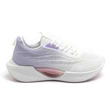 Lightweight Sports Shoe With Padded Sole And Embossed Patterns - Purple - View 2
