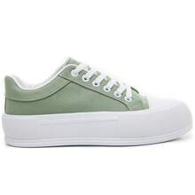 Canvas Sneaker With Chunky Sole And Classic Details - Green - View 4