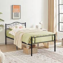 VECELO Single/Double Size Metal Bed Frame With Headboard And Footboard, Metal Platform Bed Frame, Metal Slats Support, No Box Spring Needed - Black - View 5