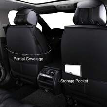 5Pcs Pu Leather Car Seat Covers Fit For Almost Cars, 5 Seats Waterproof Universal Car Seat Cushion Protectors - màu đen - Xem 7