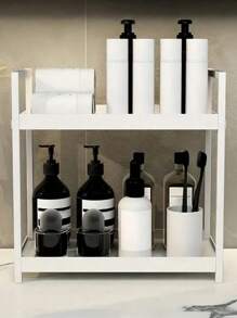 2-Tier Desktop Storage Rack, Suitable For Bathroom Cosmetics, Vanity, And Multi-Purpose Kitchen Storage, Plastic Material, Home Goods, Bathroom Accessories - Multicolor - View 15