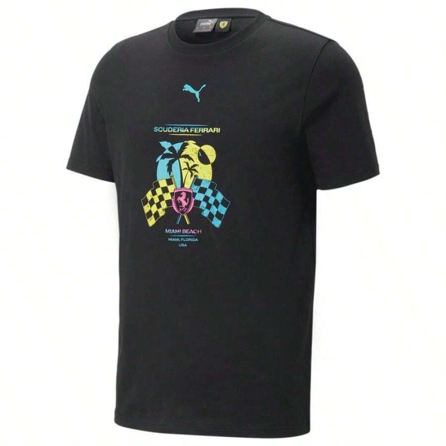 SF Miami Race 23 T-Shirt - Men's - Puma Black/Multi - View 1