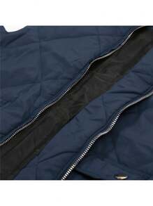 Women Quilted Puffer Vest L-3XL Winter Warm Jacket Vest Solid Color Sleeveless Stand Collar Zipper Padded Coat Gilet - Royal Blue - View 3