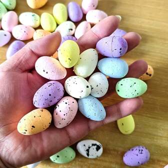 20/50 piezas Huevos de Pascua de espuma Decoraciones de Pascua felices Huevos de pájaro y paloma pintados falsos Manualidades DIY Favor Decoración del hogar Fiesta de Pascua Colores aleatorios
