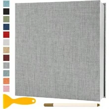 Álbum de fotos autoadhesivo con páginas magnéticas, para fotos de 4x6, 5x7, 8x10, libro de dibujo con bolígrafo metálico, adecuado para regalo, familia, boda, de 11x10.6 pulgadas, 40 páginas, color blanco