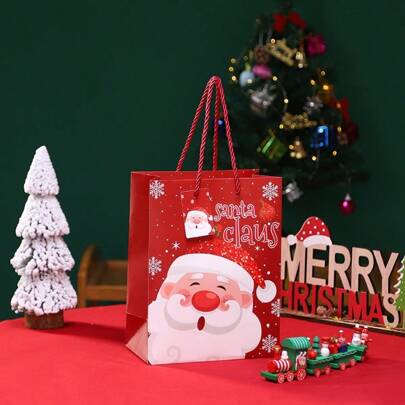 6pcs Christmas Paper Gift Bags With Handles - Holiday Large Medium Gift Bags For Holiday Paper Gift Bags, Christmas Gift Bags, Classroom And Party Favors