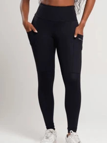 Women Sports Leggings - 黑色 - 查看 1