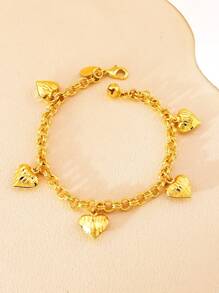 1 件简约波西米亚金色串珠球流苏手链几何串珠链手链适合女性每天佩戴作为情人节礼物 - 金黃色 - 查看 6