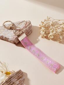 1pc Zinc Alloy Strap Keychain&Keyring, Women's Car Key Chain, Women's Beautiful Bag Pendant Keychain, Women's Fashion Strap Keychain&Keyring, Universal Keychain&Keyring, Women's Fashion Keychain (Slight Color Difference May Exist Due To Photography Lighting, Actual Item Prevails) - Pink - View 7