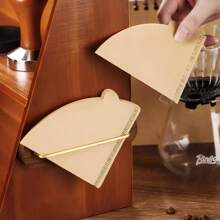 Walnut Wood Coffee Filter Paper Holder, Wall-Mounted No Drilling Required, Disposable V-Shaped Fan-Style Filter Paper Storage Rack - Filter Paper Holder - View 4