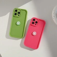 GUCADI 1pc Dopamine Color Smile Face Pattern Soft Full Wrap 3D Smiling Face Sticker, Creative Design Compatible With Apple IPhone 16/15/14/13/12/11 Series Phone Cases - Multicolor - View 9