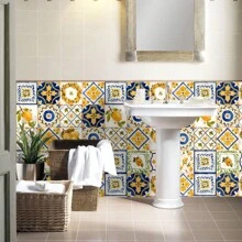 10/15/20cm 16 件/套瓷砖墙贴防水转印罩适用于浴室家具楼梯厨房 FloMural 自粘可移除壁纸礼物生日毕业房间装饰家居装饰墙壁装饰浴室装饰卧室装饰房间装饰物品客厅装饰房屋装饰家居装饰客厅墙壁艺术墙纸个性化贴纸厨房装饰 - KC-8-201 - 查看 7