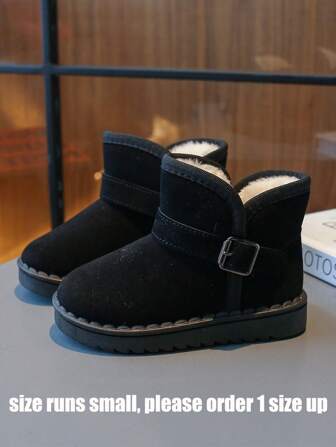2025 New Style Snow Boots för pojkar med halkskyddad vattentät mjuk sula, vadderad och förtjockad, notering: går liten i 1 storlek