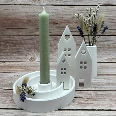 1 Set mit 3 Stücke Hausformen und 1 Stück Formschale Kombination (als Set verkauft)