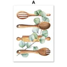 1pc Art Kitchen Home Decor Wall Arts Abstract Kitchenware Canvas Painting Posters Wall No Frame - Multicolor - View 13