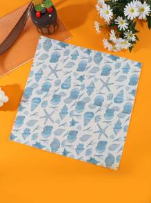 40 chiếc/gói Khăn ăn dùng một lần cho tiệc 13"X13", Họa tiết vỏ sò đại dương xanh, Thích hợp cho nhiều bữa tiệc theo chủ đề và sử dụng hàng ngày - Nhiều màu - Xem 4