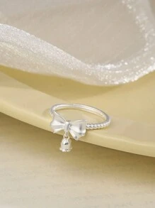 1 Stück Vielseitiger, eleganter Ring mit Blumen-Schmetterling und Maiglöckchenmotiv, verstellbares Band mit mattem Finish