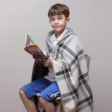 1pc Wearable Blanket, Flannel Shawl Blanket With Buckle, Double-Layer Thickened Slouchy Blanket For Home, Air Conditioning, Nap, Office Relaxation, Or Outdoor Warmth