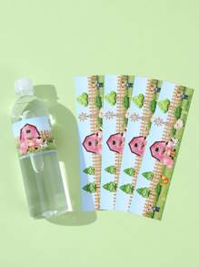 Juego de 10 etiquetas adhesivas con diseño de animales de granja, decoración para fiesta de cumpleaños, envoltura para botellas, etiquetas para regalos, decoración de fiestas, decoración para baby shower, suministros de embalaje para regalos de cumpleaños - animales de granja - Ver 2