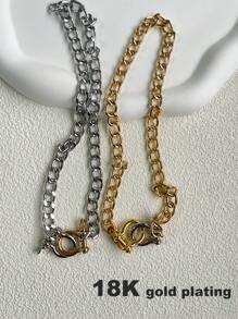 1 pieza Collar de cadena de mujer con hebilla en forma de herradura, sencillo pero elegante, adecuado para usar a diario cuando sales